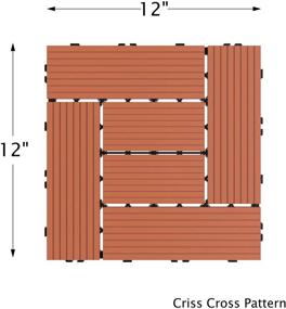 img 3 attached to 🏞️ Enhance Your Outdoor Space with Pure Garden 50-LG1190 Terra Cotta Patio and Deck Tiles - Weather Resistant, Slip Resistant, Interlocking Criss-Cross Pattern Flooring (6 Pcs)