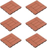 🏞️ enhance your outdoor space with pure garden 50-lg1190 terra cotta patio and deck tiles - weather resistant, slip resistant, interlocking criss-cross pattern flooring (6 pcs) logo