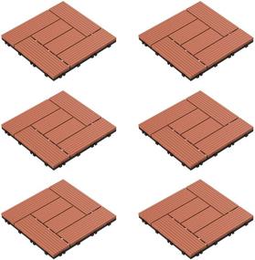 img 4 attached to 🏞️ Enhance Your Outdoor Space with Pure Garden 50-LG1190 Terra Cotta Patio and Deck Tiles - Weather Resistant, Slip Resistant, Interlocking Criss-Cross Pattern Flooring (6 Pcs)