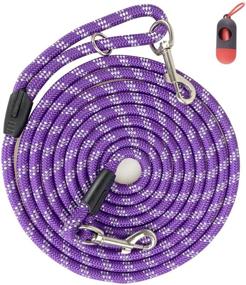 img 4 attached to 🐾 Codepets Long Rope Dog Leash: Reflective Threads for Effective Dog Training - 12FT to 50FT Options (Purple)