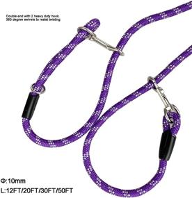 img 1 attached to 🐾 Codepets Long Rope Dog Leash: Reflective Threads for Effective Dog Training - 12FT to 50FT Options (Purple)