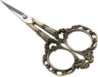 vintage stainless steel home scissors for yarn: sharp detail snips for crafting, sewing, embroidery & cross stitch logo