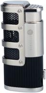 🔥 mantello torch lighter: triple jet flame butane lighter with cigar punch cutter - windproof and ideal for cigars logo