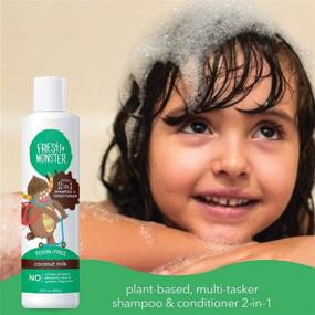 img 2 attached to 🧴 Non-Toxic, Hypoallergenic Kids Shampoo and Conditioner, Tear-Free 2-in-1 Hair Care, Coconut Scented (2 Pack, 8.5oz/each)