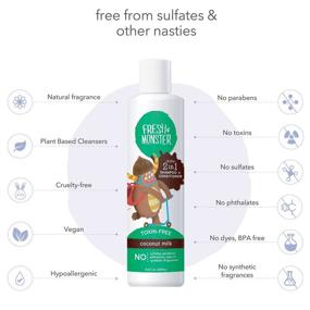 img 1 attached to 🧴 Non-Toxic, Hypoallergenic Kids Shampoo and Conditioner, Tear-Free 2-in-1 Hair Care, Coconut Scented (2 Pack, 8.5oz/each)