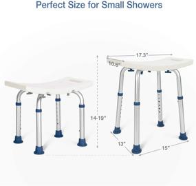 img 3 attached to 🛁 GreenChief Shower Chair 300lb: Adjustable Bath Seat + Free Grab Bar - Heavy Duty Shower Bench for Elderly, Handicap & Disabled