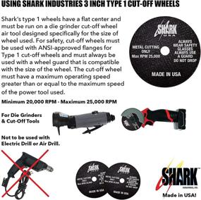 img 2 attached to 🦈 Shark Industries PN-26-6M Die Grinder Cut-Off Wheel Set with 12431 Mandrel and 3-Inch x 1/32" x 3/8” Shark Type-1 Double-Reinforced Thin Wheels, 54 Grit, Maximum RPM 25,000 (Includes 6 Cutting Discs and 1 Mandrel)