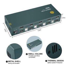 img 1 attached to Переключатель GREATHTEK KVM HDMI с поддержкой двух мониторов 4 порта: 🔁 Переключение по горячей клавише, разрешение UHD 4K@60Hz и обратная совместимость - полный комплект с кабелями