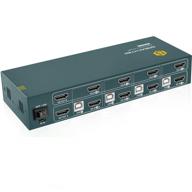 переключатель greathtek kvm hdmi с поддержкой двух мониторов 4 порта: 🔁 переключение по горячей клавише, разрешение uhd 4k@60hz и обратная совместимость - полный комплект с кабелями логотип