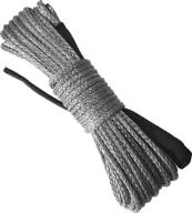 🏋️ x-bull sk75 1/4 inch x 49 feet dyneema synthetic winch rope, 10,000 lbs load capacity, gray logo