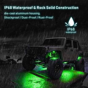 img 1 attached to 🚗 Revamp Your Ride with App-Controlled RGB LED Rock Lights: 4 Pods Underglow Multicolor Neon Kit for Off-Road Trucks, ATVs, UTVs, and SUVs!