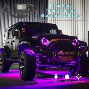 img 2 attached to 🚗 Revamp Your Ride with App-Controlled RGB LED Rock Lights: 4 Pods Underglow Multicolor Neon Kit for Off-Road Trucks, ATVs, UTVs, and SUVs!