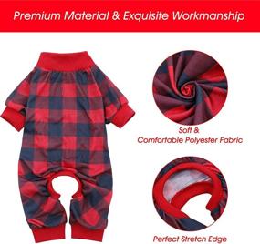 img 1 attached to 🐶 ASENKU Dog Pajamas: Trendy Buffalo Red Plaid Jumpsuit for Dogs - 4 Legs Pet Apparel for Small to Medium Dogs