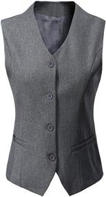 img 4 attached to 👚 Vocni Women's Button Economy Waistcoat - Stylish and Practical Women's Clothing