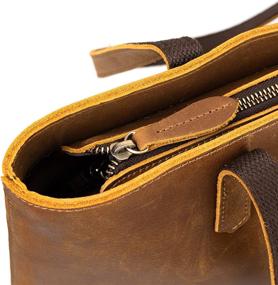 img 1 attached to Стильная винтажная кожаная сумка "Crazy Horse" для женщин - глубокий коричневый кошельки и сумки.