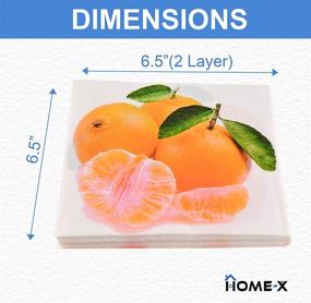 img 1 attached to HOME-X Orange Citrus Paper Napkins, Square Disposable Party Napkins, 48 Pack – 6.5&#34; x 6.5&#34; Dimensions