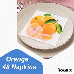 img 3 attached to HOME-X Orange Citrus Paper Napkins, Square Disposable Party Napkins, 48 Pack – 6.5&#34; x 6.5&#34; Dimensions