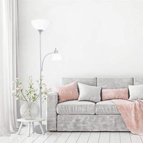 img 3 attached to 💡 Silver Floor Lamp with Reading Light - Simple Designs Home LF2000-SLV