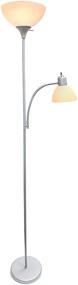 img 1 attached to 💡 Silver Floor Lamp with Reading Light - Simple Designs Home LF2000-SLV