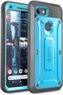 google pixel 3a xl case - supcase unicorn beetle pro series: full-body rugged holster case with built-in screen protector for google pixel 3a xl 2019 release (blue) logo