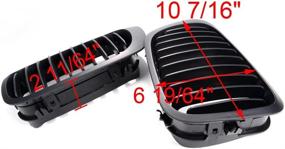 img 3 attached to Set Compatible With 1999-2002 E46 2-Door Pre-Facelift Front Kidney Grille Grill Matte Black