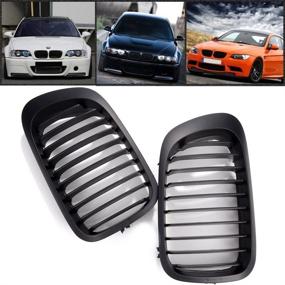 img 2 attached to Set Compatible With 1999-2002 E46 2-Door Pre-Facelift Front Kidney Grille Grill Matte Black