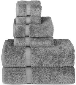 img 2 attached to 🛀 Chakir Turkish Linens 6-Piece Luxury Spa and Hotel Quality Towel Set (Gray)