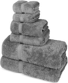 img 1 attached to 🛀 Chakir Turkish Linens 6-Piece Luxury Spa and Hotel Quality Towel Set (Gray)