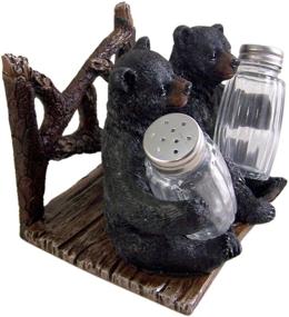 img 3 attached to 🐻 Enhance Your Table with the Decorative Side by Side Black Bear Salt and Pepper Shaker Napkin Holder - Shakers Included!