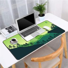 img 3 attached to 🖱️ LANGTU Extended Mouse Pad - Large Gaming Mat for Computer Keyboard, Laptop & PC with Stitched Edge, XXL Non-Slip Rubber Base