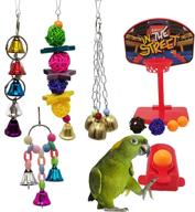 wafjamf bird toys: swing, ladder, bell, hammock - perfect for small parakeets, cockatiels, macaws, parrots, love birds, finches логотип