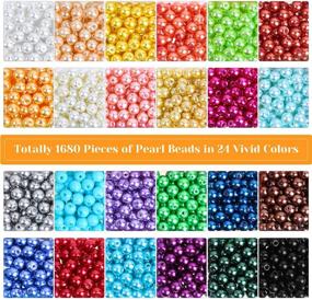 img 1 attached to 📿 1680PCS Round Colorful Pearl Beads: Perfect for Jewelry Making – Earrings, Necklaces, Bracelets, DIY Crafts