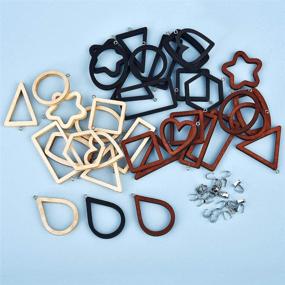 img 3 attached to 📿 81Pcs Jewelry Making Kit - Inclusive of 36 Wooden Frames Pendant Bezel Charms and 45 Stainless Steel Pendant Clasps Claw Bail, Wood Pieces for Resin Jewelry, Necklace Crafts DIY