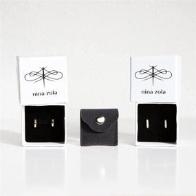 img 1 attached to 👂 Hypoallergenic Tiny Huggie Earrings - Small Hoop Earrings in Gold, Silver, or Rose Gold Sterling Silver - Lightweight and Cute 0.4 Inch Minimalistic Design with Brilliant Style