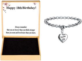 img 4 attached to 🎁 SANNYRA Happy Birthday Gifts Bracelet: Heart Charm Alphabet Bracelet for Women and Girls - Perfect for 11th-30th Birthdays