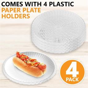 img 2 attached to 🍽️ White 9-inch Plastic Paper Plate Holders, 4 per unit - Maryland Plastics