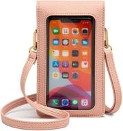 kingten lightweight leather cell phone purse - small crossbody bag wristlet purse with 2 shoulder straps for women(pink) logo