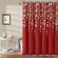 🌺 lush decor weeping flower shower curtain - fabric floral vine print design, 72x72, red logo