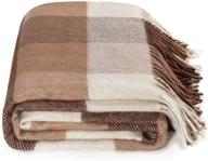 🛏️ farridoro wool plaid blankets and throws - 51inches with 67inches decorative fringe - all season use for bed, sofa, couch, camping, chair, outdoor - polyester fiber blanket logo