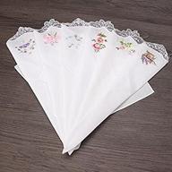🦋 exquisite vintage handkerchief: embroidered butterfly designs - assorted styles logo
