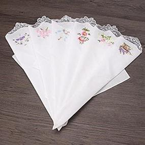 img 2 attached to 🦋 Exquisite Vintage Handkerchief: Embroidered Butterfly Designs - Assorted Styles