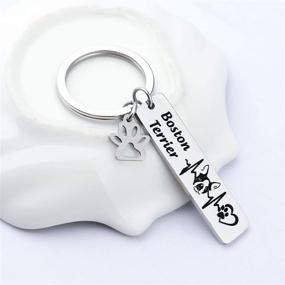 img 2 attached to 🐶 Dog Lover Keychain Gifts - Dachshund, Boxer, Boston Terrier, Golden Retriever, Pitbull: Dog Owner Gifts and Rescue Gifts with Paw Print (Boston Terrier)