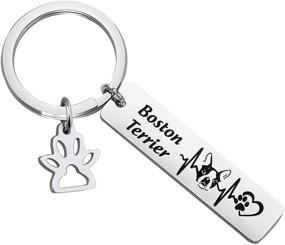 img 4 attached to 🐶 Dog Lover Keychain Gifts - Dachshund, Boxer, Boston Terrier, Golden Retriever, Pitbull: Dog Owner Gifts and Rescue Gifts with Paw Print (Boston Terrier)