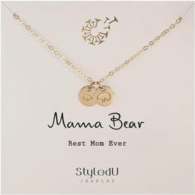 img 3 attached to 🐻 14K Gold Filled Mama Bear Necklace - Stylish Mom Baby Bear Cub Jewelry Gifts for New Mom, Birthday, Pregnancy Announcement, and Mother's Day