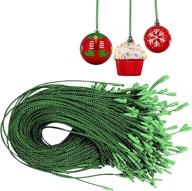 🎄 r’nd toys christmas ornament hooks - easy snap fastening metallic string hangers (green) - pack of 200 logo