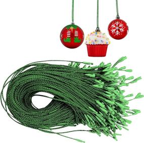 img 4 attached to 🎄 R’ND Toys Christmas Ornament Hooks - Easy Snap Fastening Metallic String Hangers (Green) - Pack of 200