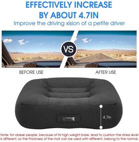 img 3 attached to Driving Seat Cushion - Car Booster Pad for Improved Height & Comfort, Alleviates Fatigue in Dwarf Drivers' Hip (Tailbone) & Lower Back, Ideal for Trucks, Cars, SUVs, Office Chairs, Wheelchairs, and More!