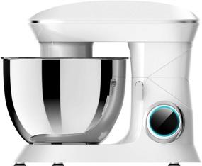 img 4 attached to 🔌 High-Power 6.5-Quart Stand Mixer: Stainless Steel Bowl, Dough Hook, Beater and Whisk, Splash Guard, 6 Speeds – Ideal for Electric Kitchen Mixer (White)