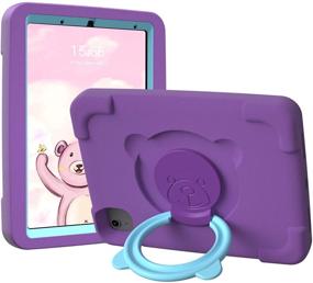 img 4 attached to 📱 PZOZ iPad Kids Case | Compatible with iPad Air 4th Gen 10.9-inch 2020 | EVA Shockproof Rotate Handle | Folding Stand | Heavy Duty Protective Cute Cover for Boys Girls | Purple