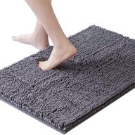 🛀 lifewit extra soft bathroom rug mat: absorbent shaggy chenille bath rug, non-slip plush rugs for bathroom, tub, and shower - grey, 20 × 30 inches logo